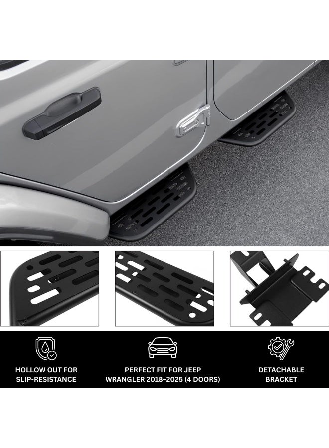 MOTOR FIT Side Steps for Jeep Wrangler JL/JLU 4 Door (2018–2025) Heavy-Duty Steel Running Boards with Anti-Slip Pads - Image 3